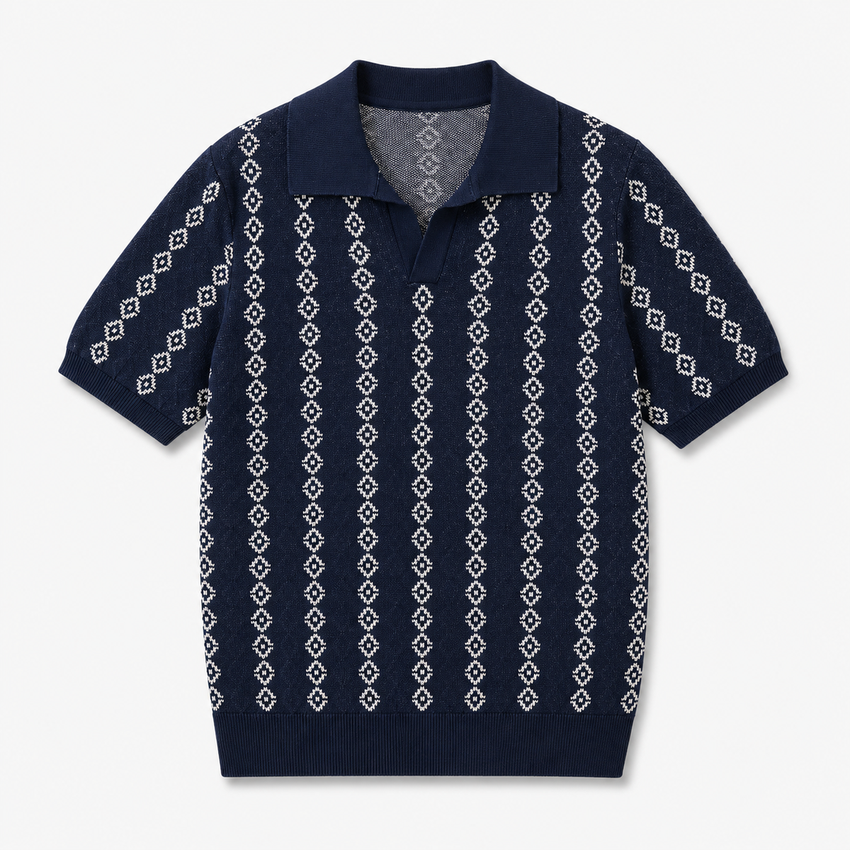 Herren kurzärmeliger V-Ausschnitt Strickpullover