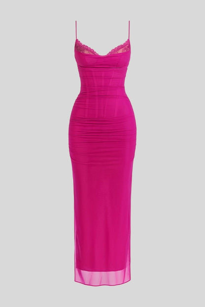 Draped Maxi Dress With Long Skirt Straight Hem and Regular Fit, product image 02.