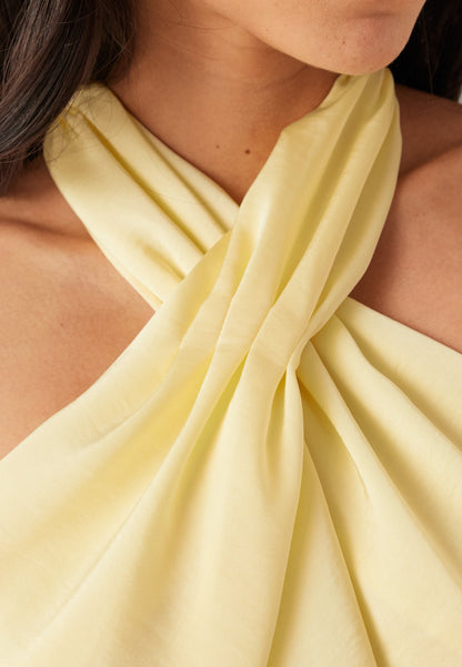 Halterneck Satin Maxi Dress With Open Back and Hidden Zip Closure, product image 05.