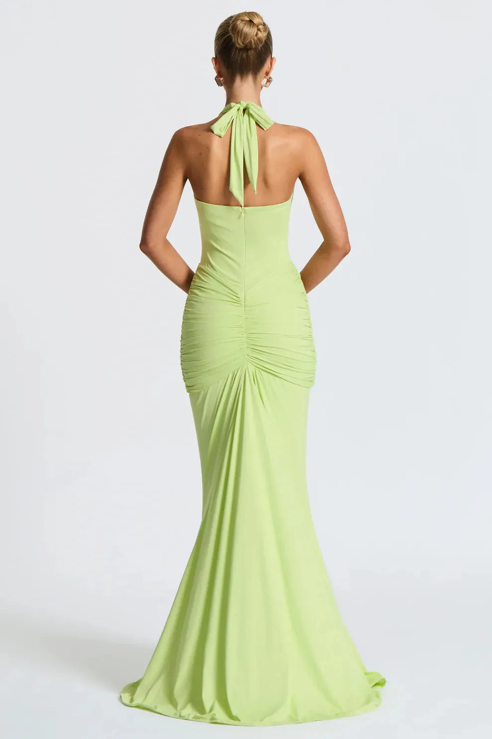 Plunging U Wire Halter Maxi Dress